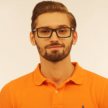 Load image into Gallery viewer, Black Rectangle Full Rim Unisex Eyeglasses by Vincent Chase VC-114181