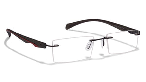 Black Rectangle Rimless Unisex Eyeglasses by Lenskart Air Online-114294
