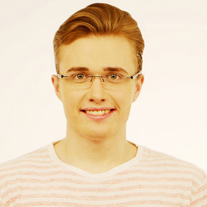 Blue Rectangle Rimless Unisex Eyeglasses by Lenskart Air Online-114295