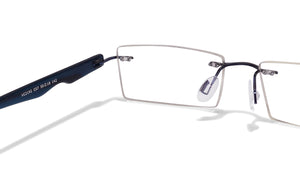 Blue Rectangle Rimless Unisex Eyeglasses by Lenskart Air Online-114295