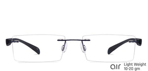 Blue Rectangle Rimless Unisex Eyeglasses by Lenskart Air Online-114295