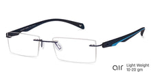 Load image into Gallery viewer, Blue Rectangle Rimless Unisex Eyeglasses by Lenskart Air Online-114295