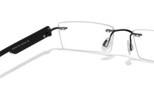 Load image into Gallery viewer, Black Rectangle Rimless Unisex Eyeglasses by Lenskart Air Online-114303