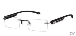 Black Rectangle Rimless Unisex Eyeglasses by Lenskart Air Online-114303