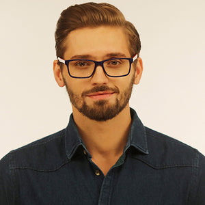 Blue Rectangle Full Rim Unisex Eyeglasses by Vincent Chase Online-114101