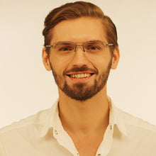 Load image into Gallery viewer, Grey Rectangle Half Rim Unisex Eyeglasses by Lenskart Air Online-113276