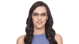 Grey Rectangle Half Rim Unisex Eyeglasses by Lenskart Air Online-113276