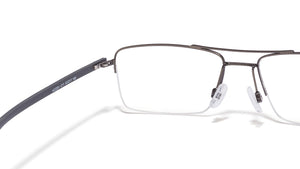 Grey Rectangle Half Rim Unisex Eyeglasses by Lenskart Air Online-113276