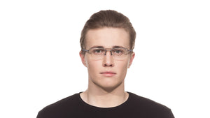 Grey Rectangle Half Rim Unisex Eyeglasses by Lenskart Air Online-113276