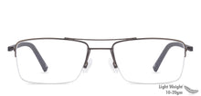 Load image into Gallery viewer, Grey Rectangle Half Rim Unisex Eyeglasses by Lenskart Air Online-113276