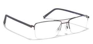 Grey Rectangle Half Rim Unisex Eyeglasses by Lenskart Air Online-113276