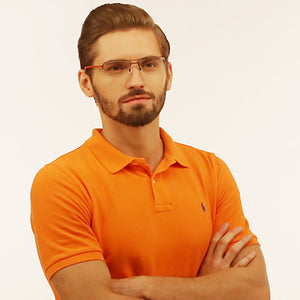 Grey Rectangle Half Rim Unisex Eyeglasses by Lenskart Air Online-113267