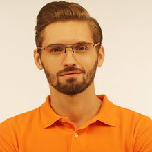 Load image into Gallery viewer, Grey Rectangle Half Rim Unisex Eyeglasses by Lenskart Air Online-113267
