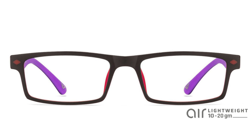 Black Rectangle Full Rim Teen Eyeglasses by Lenskart Air Online-114076