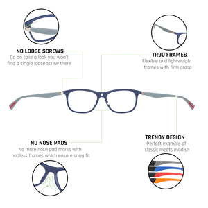 Blue Wayfarer Full Rim Unisex Eyeglasses by Lenskart Air Online-113983
