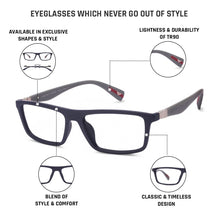 Load image into Gallery viewer, Blue Rectangle Full Rim Unisex Eyeglasses by Lenskart Air Online-113988
