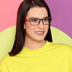 Grey Rectangle Full Rim Unisex Eyeglasses by Lenskart Air Online-113990