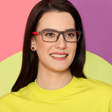 Load image into Gallery viewer, Grey Rectangle Full Rim Unisex Eyeglasses by Lenskart Air Online-113990