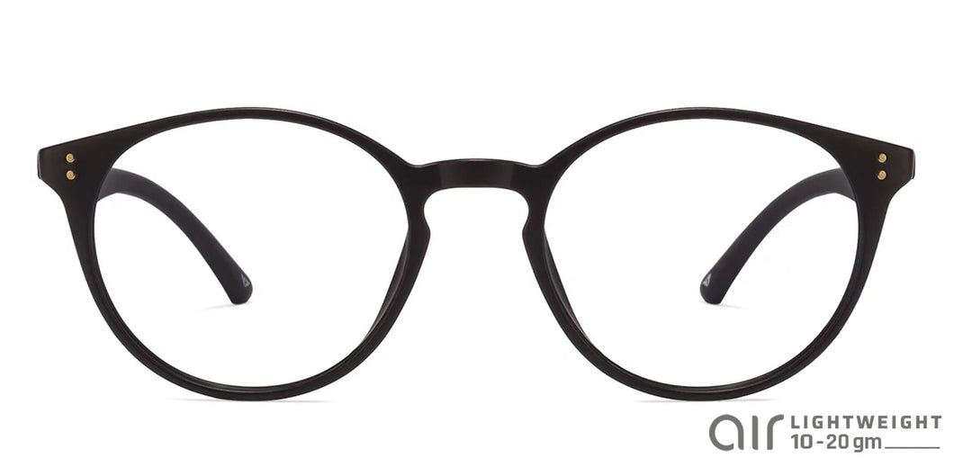 Black Round Full Rim Unisex Eyeglasses by Lenskart Air Online-106060