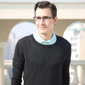 Black Rectangle Full Rim Unisex Eyeglasses by Vincent Chase Online-112781