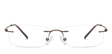Load image into Gallery viewer, Brown Rectangle Rimless Medium Unisex Eyeglasses by Vincent Chase-142842