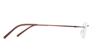 Brown Rectangle Rimless Medium Unisex Eyeglasses by Vincent Chase-142842