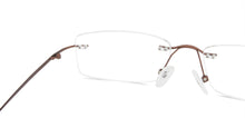 Load image into Gallery viewer, Brown Rectangle Rimless Medium Unisex Eyeglasses by Vincent Chase-142842