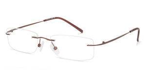 Brown Rectangle Rimless Medium Unisex Eyeglasses by Vincent Chase-142842