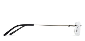 Gunmetal Rectangle Rimless Medium Unisex Eyeglasses by Vincent Chase-136606