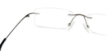 Load image into Gallery viewer, Gunmetal Rectangle Rimless Medium Unisex Eyeglasses by Vincent Chase-136606