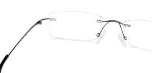 Gunmetal Rectangle Rimless Medium Unisex Eyeglasses by Vincent Chase-136606