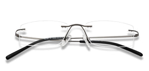 Gunmetal Rectangle Rimless Medium Unisex Eyeglasses by Vincent Chase-136606