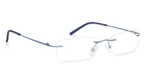 Blue Rectangle Rimless Unisex Eyeglasses by Vincent Chase-137392