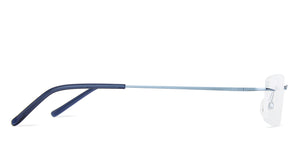 Blue Rectangle Rimless Unisex Eyeglasses by Vincent Chase-137392