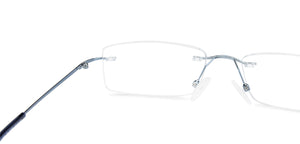 Blue Rectangle Rimless Unisex Eyeglasses by Vincent Chase-137392