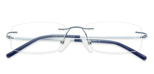 Blue Rectangle Rimless Unisex Eyeglasses by Vincent Chase-137392