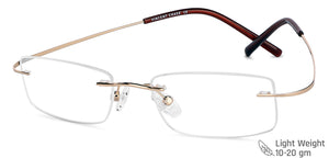 Gold Rectangle Rimless Unisex Eyeglasses by Vincent Chase-138880