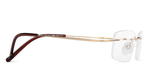 Gold Rectangle Rimless Unisex Eyeglasses by Vincent Chase-138880