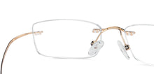 Load image into Gallery viewer, Gold Rectangle Rimless Unisex Eyeglasses by Vincent Chase-138880