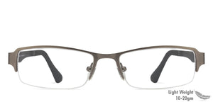 Silver Rectangle Half Rim Unisex Eyeglasses by Lenskart Air Online-101122