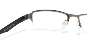Silver Rectangle Half Rim Unisex Eyeglasses by Lenskart Air Online-101122