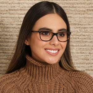 Tortoise Rectangle Full Rim Unisex Eyeglasses by Vincent Chase Online-128962