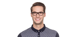Black Rectangle Full Rim Unisex Eyeglasses by Vincent Chase VC-115242