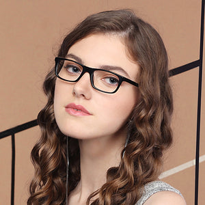 Black Rectangle Full Rim Unisex Eyeglasses by Vincent Chase VC-115242