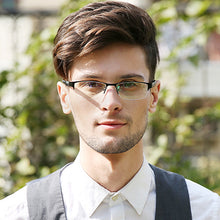Load image into Gallery viewer, Black Rectangle Half Rim Unisex Eyeglasses by Lenskart Air Online-101111