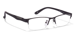 Black Rectangle Half Rim Unisex Eyeglasses by Lenskart Air Online-101111