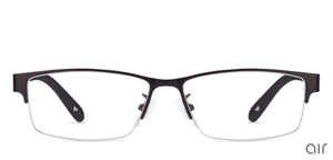Black Rectangle Half Rim Unisex Eyeglasses by Lenskart Air Online-101111