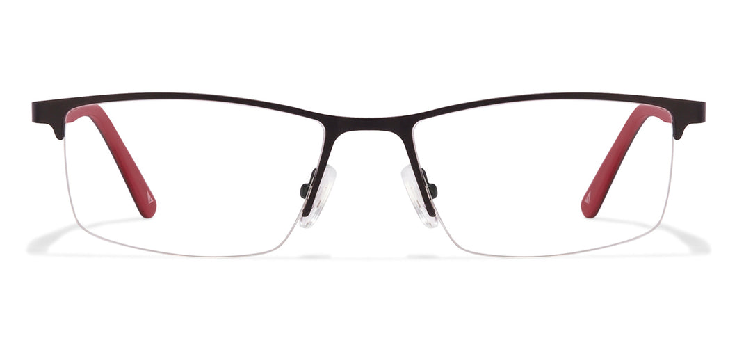 Black Rectangle Half Rim Unisex Eyeglasses by Vincent Chase Online-102958