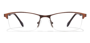 Brown Rectangle Half Rim Unisex Eyeglasses by Vincent Chase Online-102973