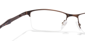 Brown Rectangle Half Rim Unisex Eyeglasses by Vincent Chase Online-102973